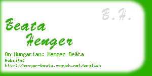 beata henger business card
